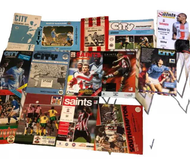 15x MANCHESTER CITY v SOUTHAMPTON FOOTBALL PROGRAMMES LOT DIV1 PREM