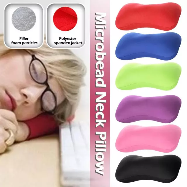 Micro bead Pillow Cushion Travel Beanie Bolster Roll Nap Pillow Neck INV