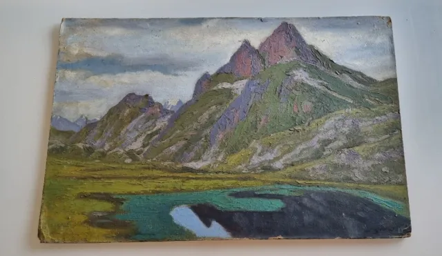 Pintura Óleo Provenza Paisaje Montaña Cuadro Firmado Antigua Painting Oil