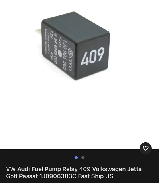 VW AUDI FUEL Pump Relay 409 Volkswagen Jetta Golf Passat 1J0906383C