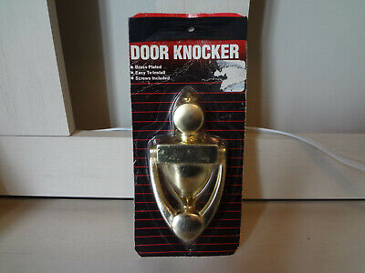 Nu-Set Door Knocker, Brass Plated 5-1/2"L x 2-1/2"W x 1" H #76555