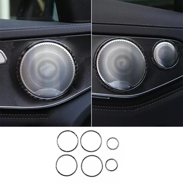 Fit For Benz GLC X253 2016-2021 Carbon Fiber Inner Door Speaker Frame Cover Trim