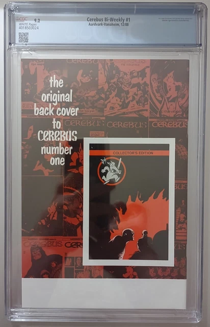 Cerebus Bi-Weekly 1 CGC 9.2 NM- (Aardvark-Vanaheim, 12/1988, Dave Sim, Slabbed) 2