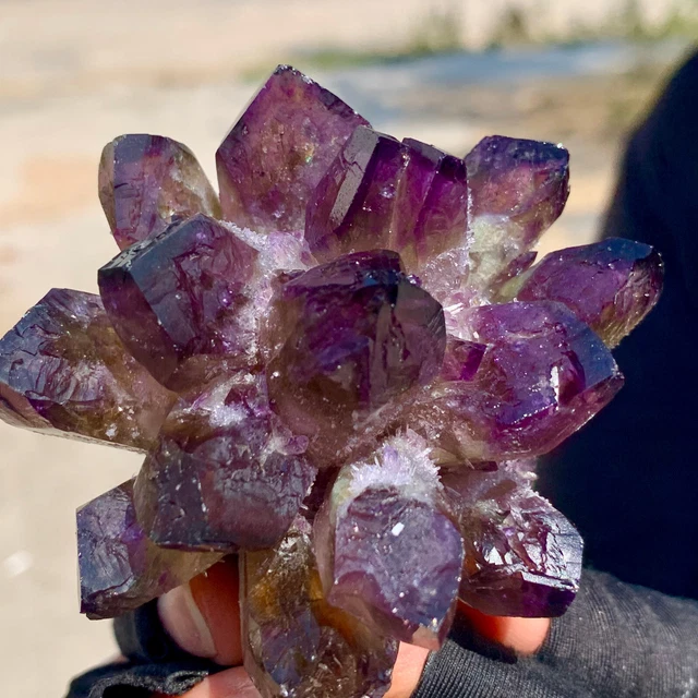170g  New Find Purple Phantom Quartz Crystal Cluster Mineral Specimen
