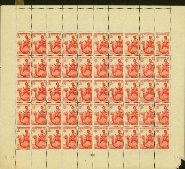 Mauritania -French Colony 1938- MNH. Yvert Nr.: 76. Sheet of 50.(EB) MV-17575