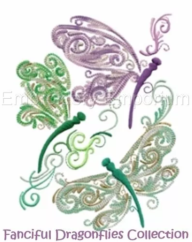 Fanciful Dragonflies Collection - Machine Embroidery Designs On Cd Or Usb