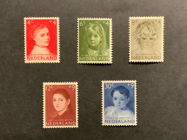Netherlands 1957 MNH Portrait Paintings postage stamps. SG 857/ 61