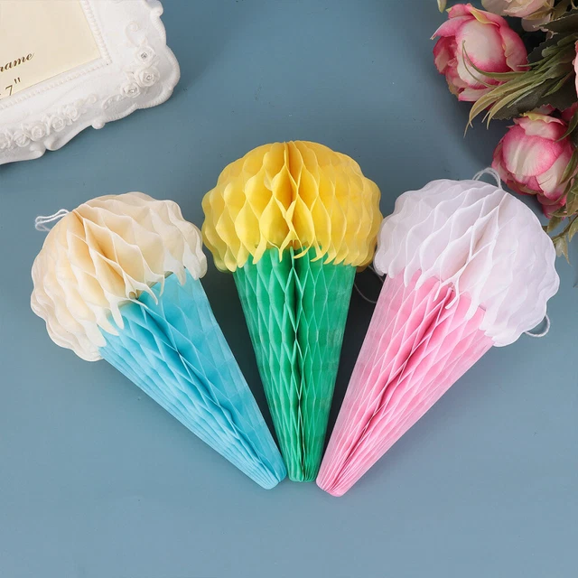 5 piezas Ventilador de papel de fiesta de piña para decoración de fiesta hawaiana