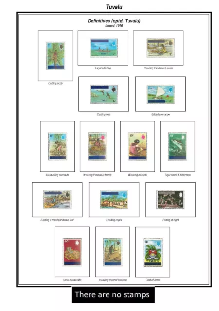 Print a Tuvalu Stamp Album fully illustrated & annotated