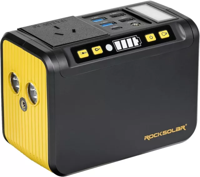 ROCKSOLAR RS81 80W PEAK 120W Ultra-Lightweight Portable Power Station with LED F