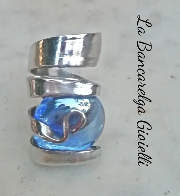 Bague Serpent ARTISANALE En Acier Inox - Modèle ABBRACCIO - Taille Italienne 15 (USA 7)