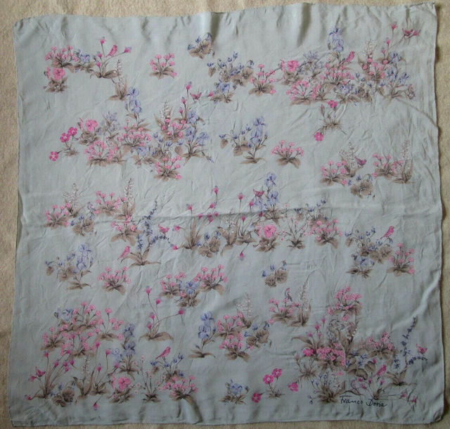 Foulard Carré Vintage En Soie - Marque JL JAMMERS & LEUFGEN - Noir - Dimensions 87x88 Cm