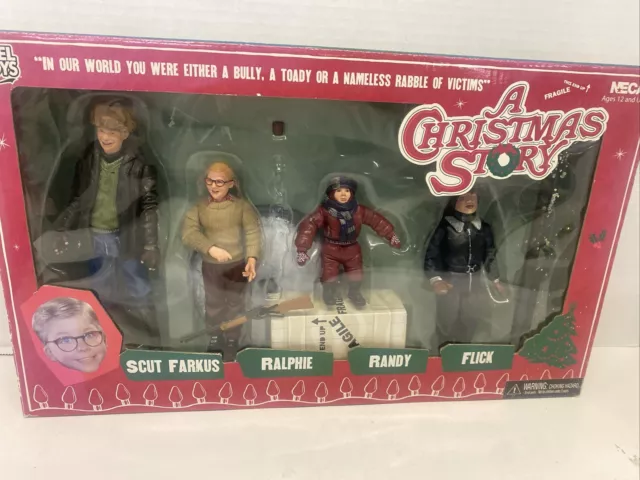 NECA  “A Christmas Story” Figure Set Ralphie Farkus Flick Randy Soap Pole