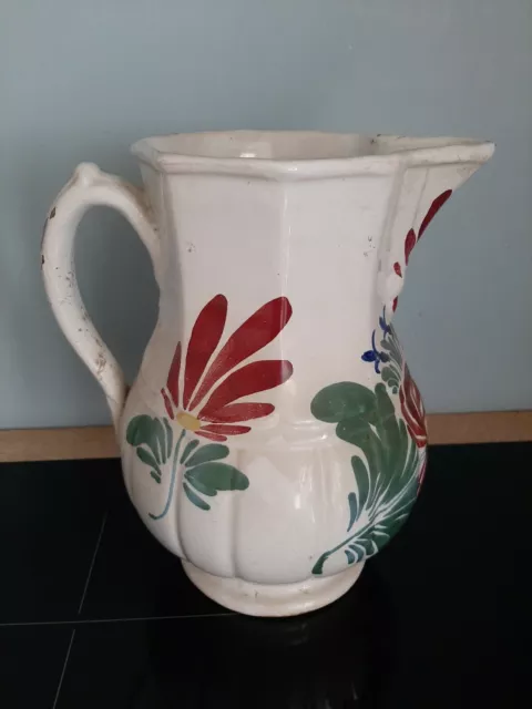 BROC A EAU / GRAND PICHET  EN FAIENCE DE L'EST / ISLETTES XIX ème