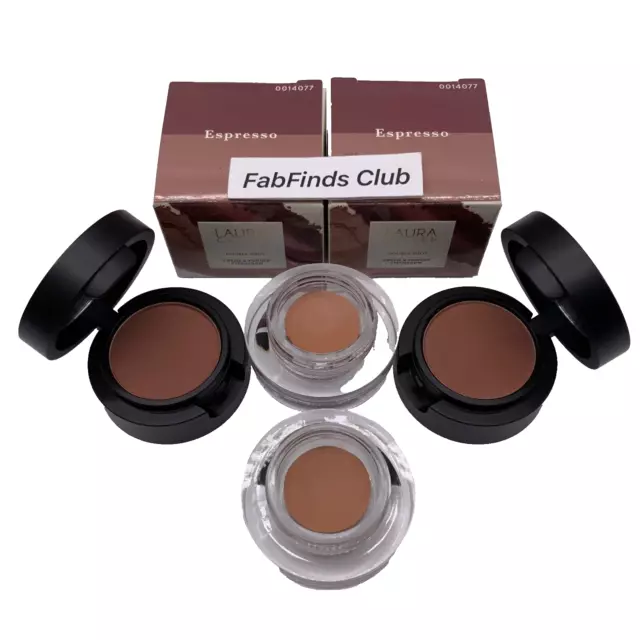 2x Laura Geller Double Shot Cream & Powder Eyeshadow Duo *Espresso* New in Box