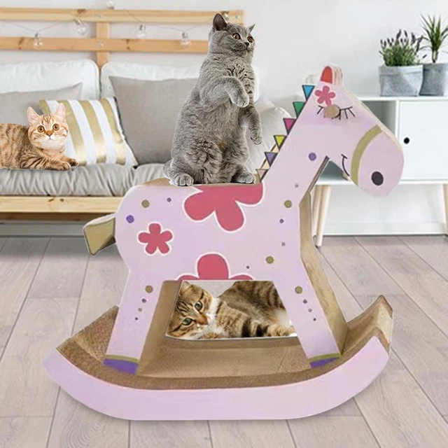 Cat Scratcher Board Bed Scratching Board Horse Shaped Scratch Pad Corrugated