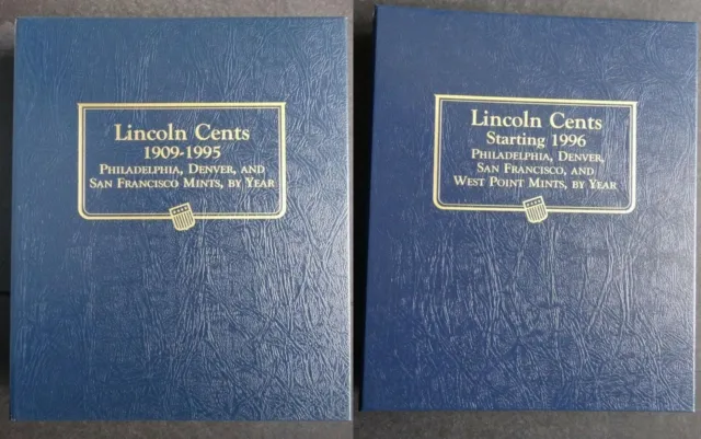 Set of 2 Whitman Lincoln Penny Cent Coin Album 1909-2024 P,D and San Francisco