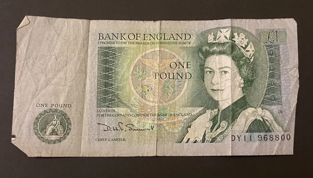 UK One Pound Note.