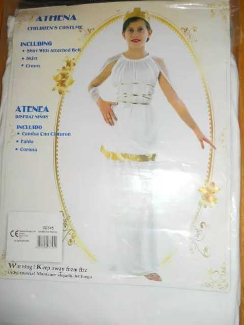 Costume abito da ragazza dea greca romana Atena settimana del libro età 4 5 6