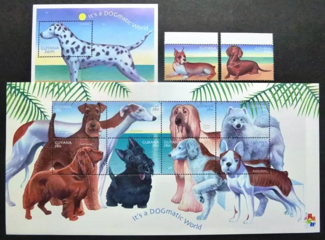 Guyana 2001 Hunde Dogs Boxer Dackel Terrier Dalmatiner 7105-7114 Block 690 MNH