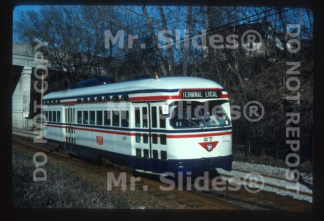 Original Slide Streetcar RTA Cleveland Ex NJT PCC 27 Cleveland OH 1978