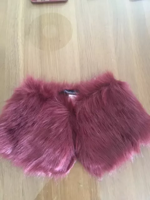 Womens Burgundy  Faux Fur Collar French Connection - Brand New