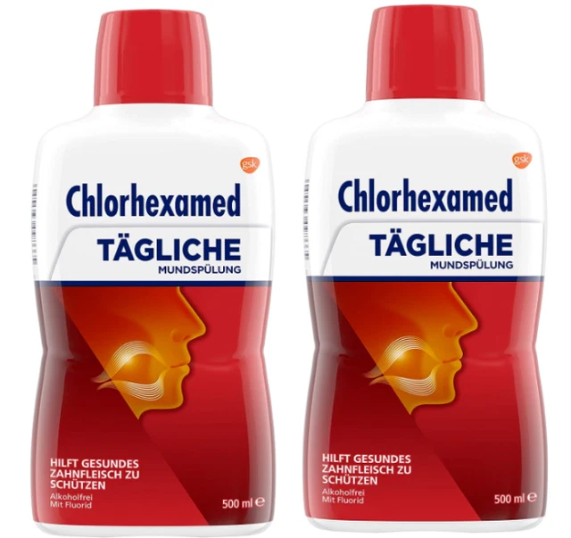 2X500 Ml Chlorhexamed Tägliche Mundspülung, Für Die Tägliche Pflege&Reinigung
