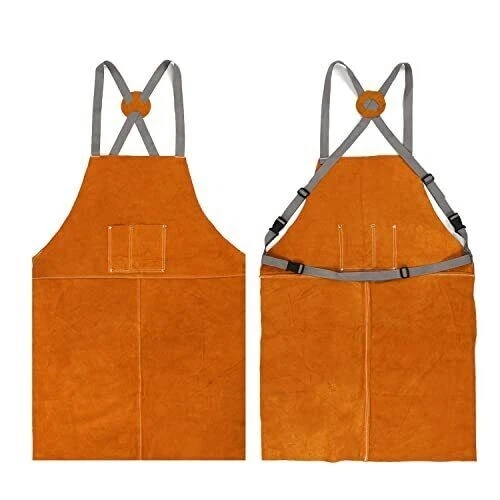 Houseables Leather Apron, Woodworking, Welding with Tool Pockets, Work Aprons