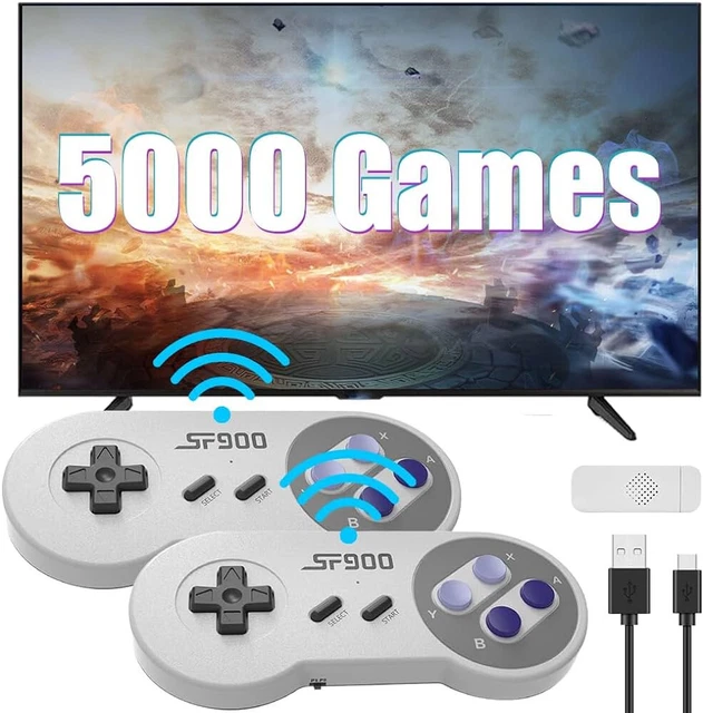 Retro Game Console TV Stick With 58,000+ Games - 4K HDMI, 2 Wireless Controllers, Emuelec System