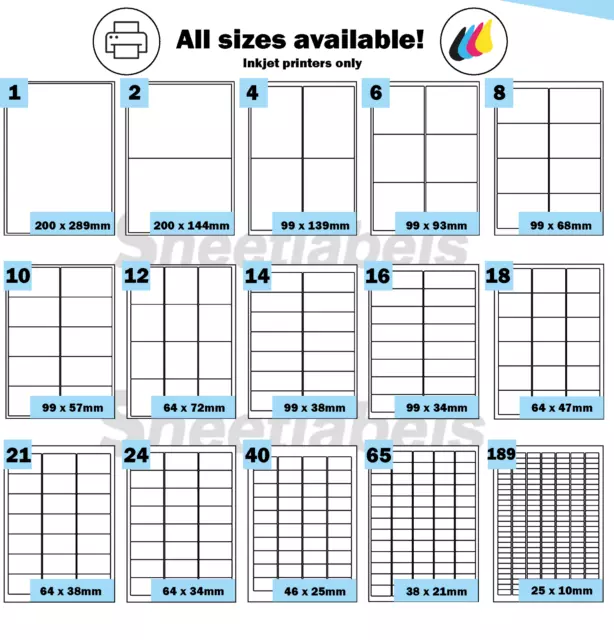 Inkjet Transparent See though A4 printer Labels. Clear Self Adhesive Stickers