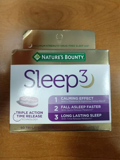 Tableta de ayuda para dormir Nature's Bounty Sleep3 10 mg - (60 unidades) vencimiento 10/23 E17C