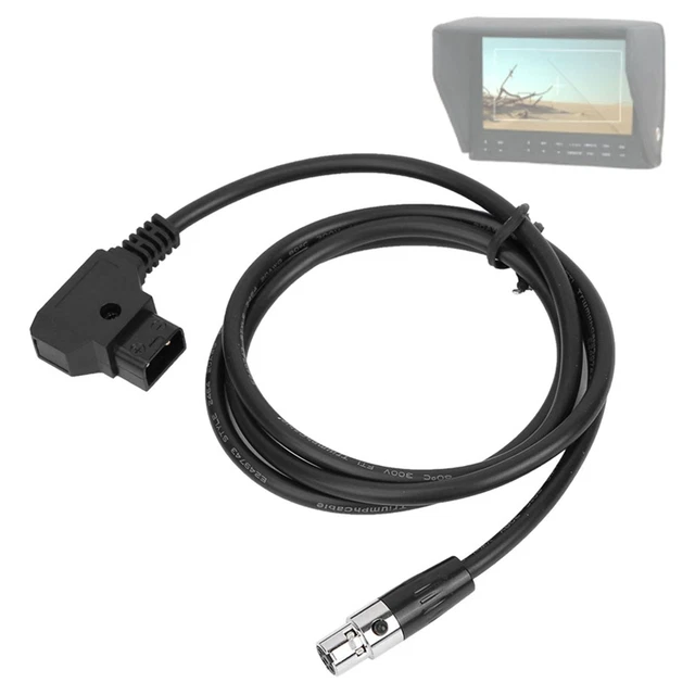 D Tap macho a hembra mini XLR 4 pines cable adaptador de fuente de alimentación para VFM 5,6" nuevo