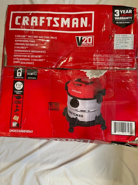 CRAFTSMAN 20-volt 5-Gallons Cordless Wet/Dry Shop Vacuum with Accessories Includ