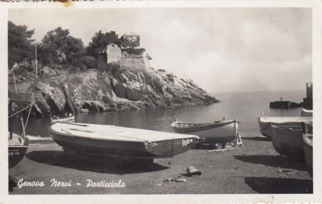 Cartolina *3 Genova Nervi Liguria Porticciolo Mare Sole Vacanza Viaggiata 1953