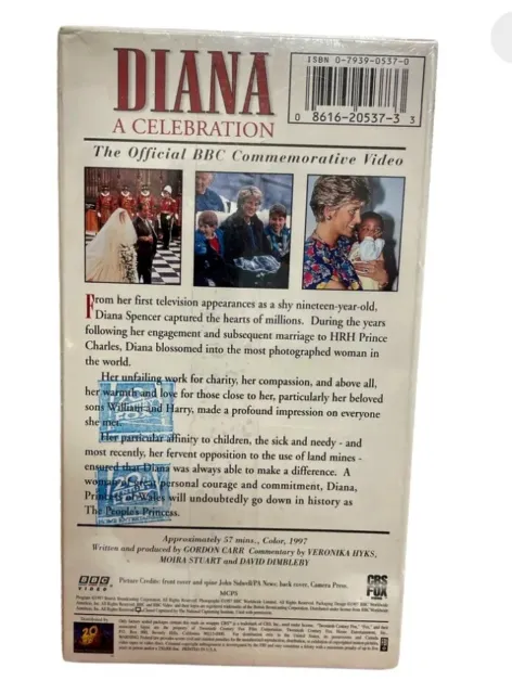 DIANA A CELEBRATION: The People’s Princess Remembered 1961 - 1997 VHS ...