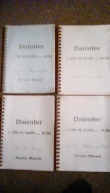 Daimler 2.5 Litre V8 Saloon Workshop Service Manual in four parts.