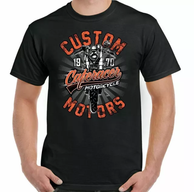 Café Racer T-Shirt Hommes Moto Crâne Moto Indien Motard Vélo Personnalisé Haut