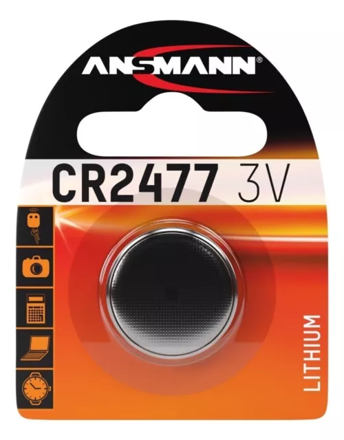 Ansmann Lithium Knopfzelle CR2477 / 3 V - erstklassige Qualität mit langer Haltb