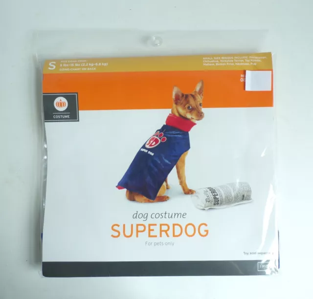 Costume Halloween Dog Superdog taille Petit 5 -15 livres 2,3 -6,8 kg tenue habillée