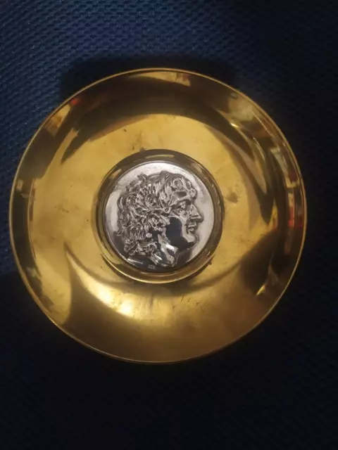 Lalaounis Plate-Silver 925 and gilded copper bowl Alexander the Great