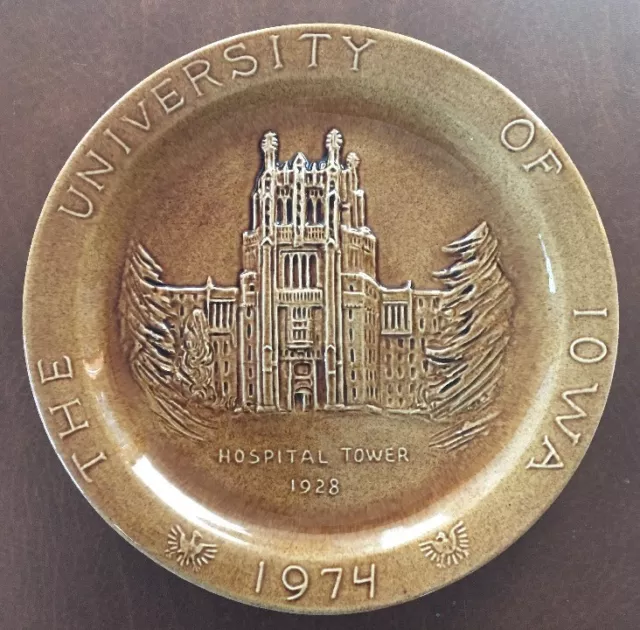 The University of Iowa Greentree Pottery 1974 #201 Hospital Tower Plate