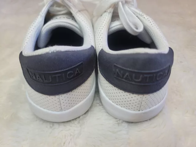 NAUTICA SNEAKERS WOMENS 8 White Lace Up Low Top Casual Shoes Faux ...
