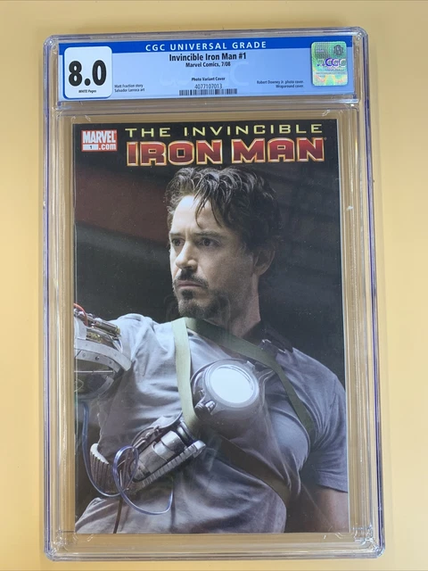 Invincible Iron Man #1 CGC 8.0 Robert Downey Jr Photo Variant MCU Disney+