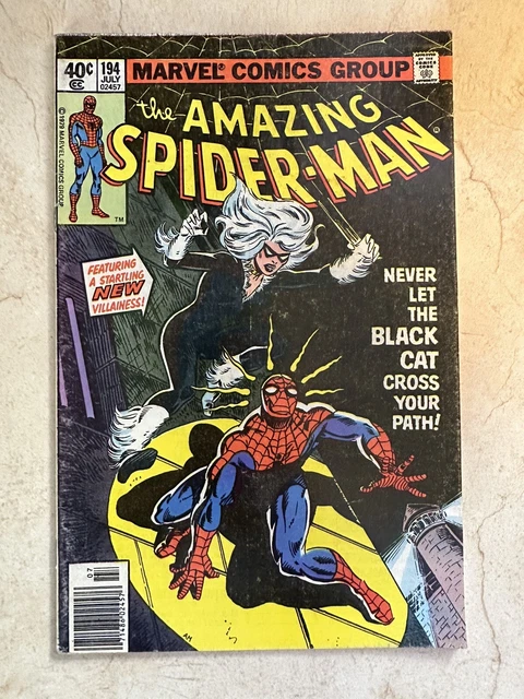 Amazing Spider-man 194 newsstand. 1st app of black cat. Key Issue