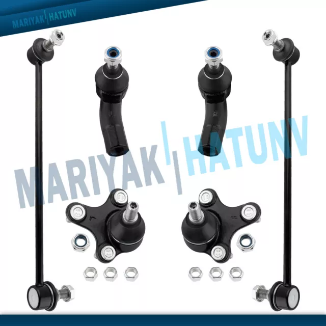 6PCS Ball Joints Outer Tierods Sway Bars For Audi A3 Quattro VW Rabbit Passat