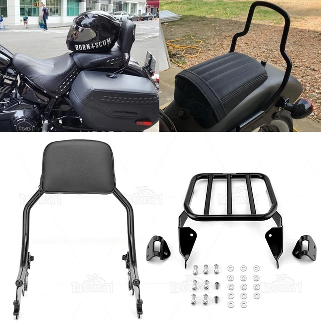 SHORT SISSY BAR Backrest & Luggage Rack For Harley Heritage Classic ...