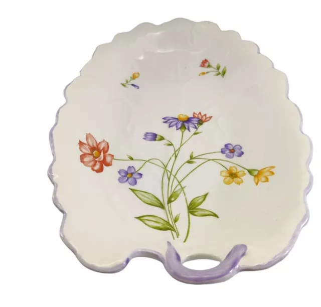 Andrea By Sadek Tuminaga Sweet Mary Dish Oval Serving White Floral