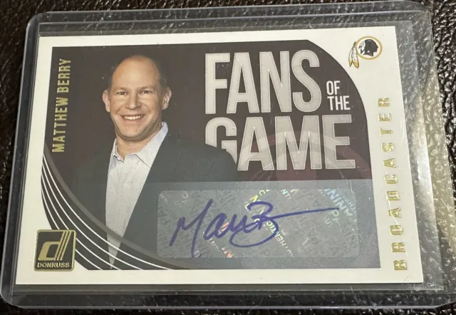 2018 Donruss Matthew Berry Fans of the Game Broadcaster Auto #FG-MB Redskins