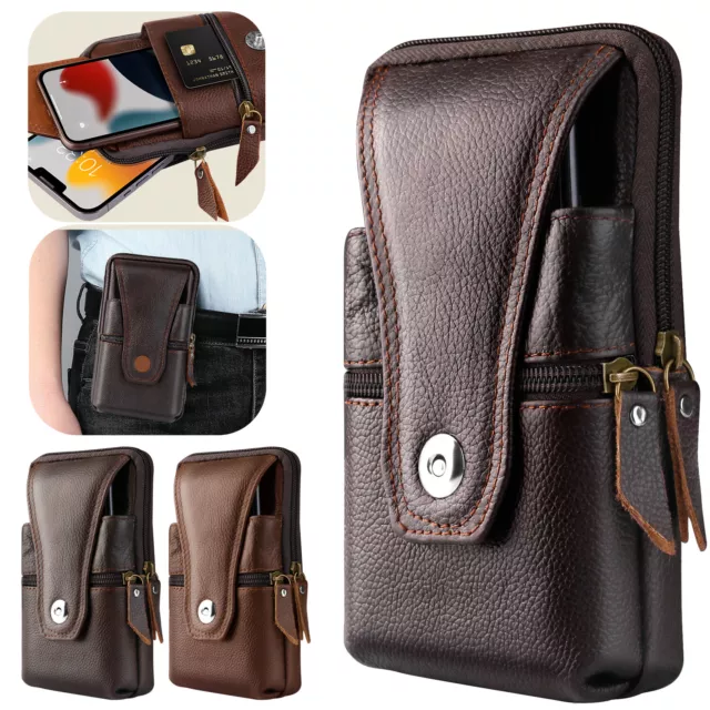 Phone Pouch Belt Waist Bag PU Leather Loop Holster Case Wallet Cover For Samsung