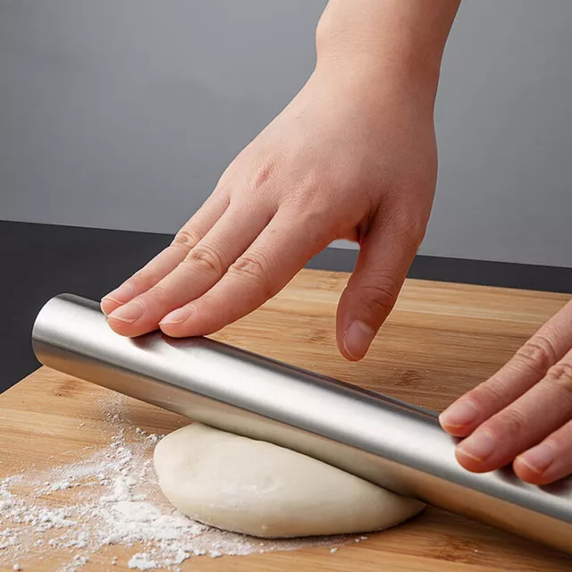 Stainless Steel Rolling Pin Kitchen Utensils Dough Roller Pizza Noodles Making